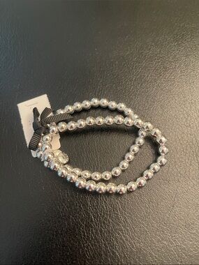 J. Crew Silver Bead Stretch Bracelet Set